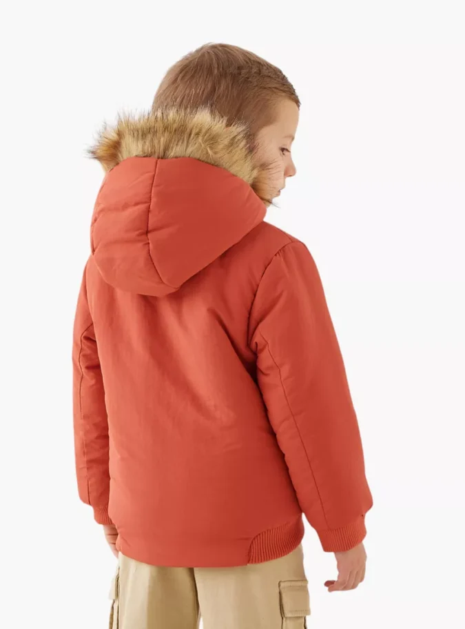 Juniors Heavy Jacket with Hood and Long Sleeves-3