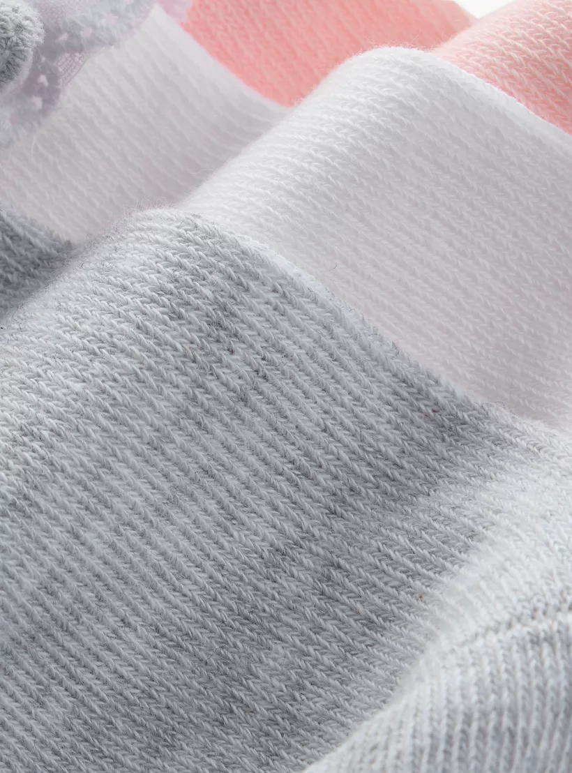 Juniors Lace Trim Ankle Length Socks - Set of 3-4