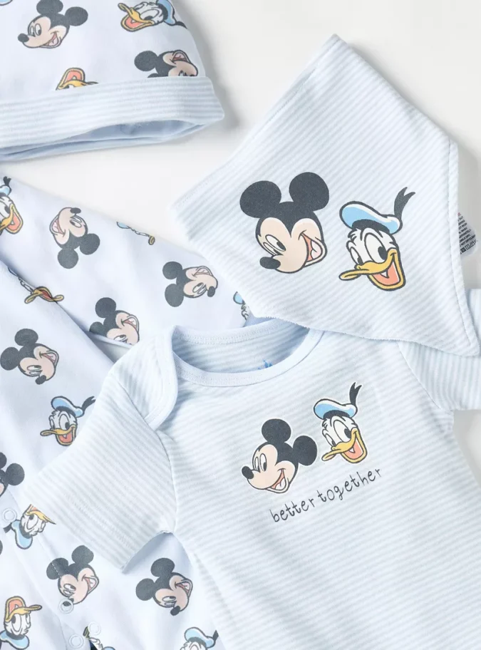Juniors Mickey and Donald Print 4-Piece Clothing Set-4