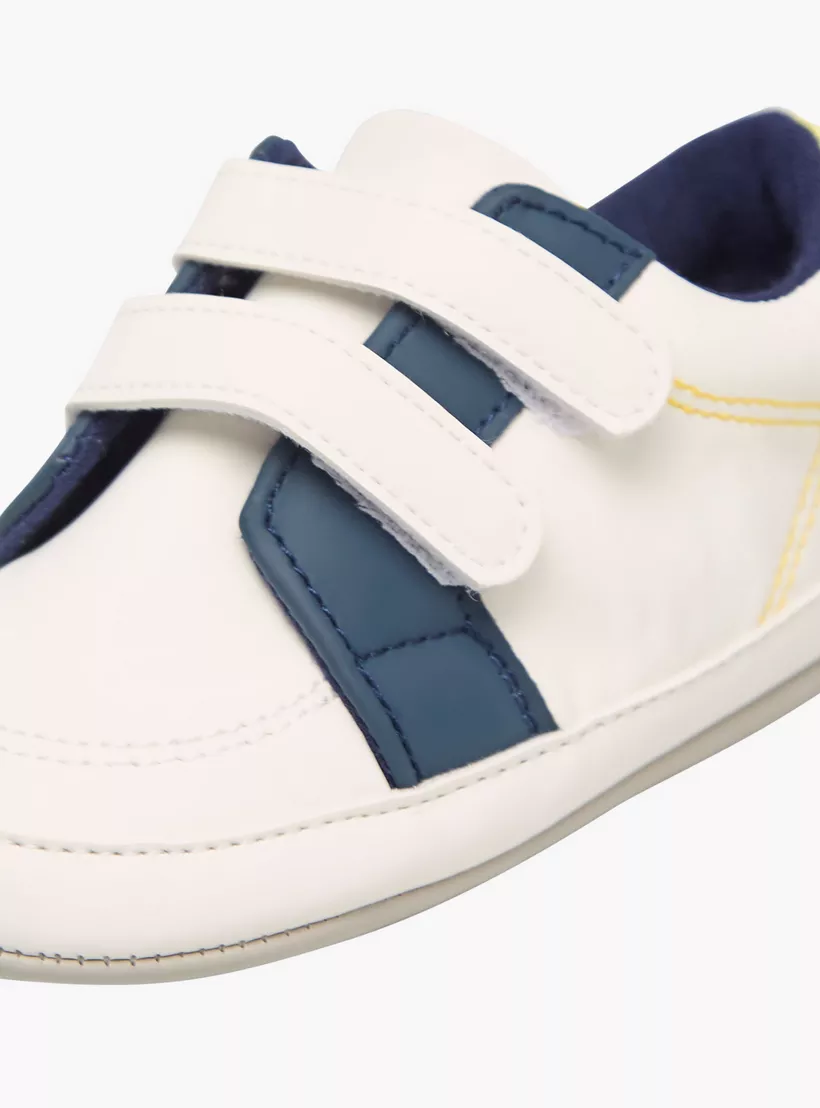 Juniors Panelled Booties with Hook and Loop Closure-3