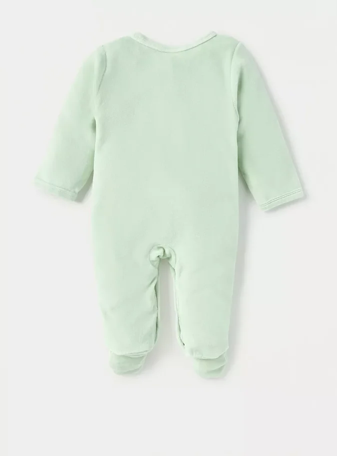 Juniors Planet Print Closed Feet Sleepsuit with Button Closure-2