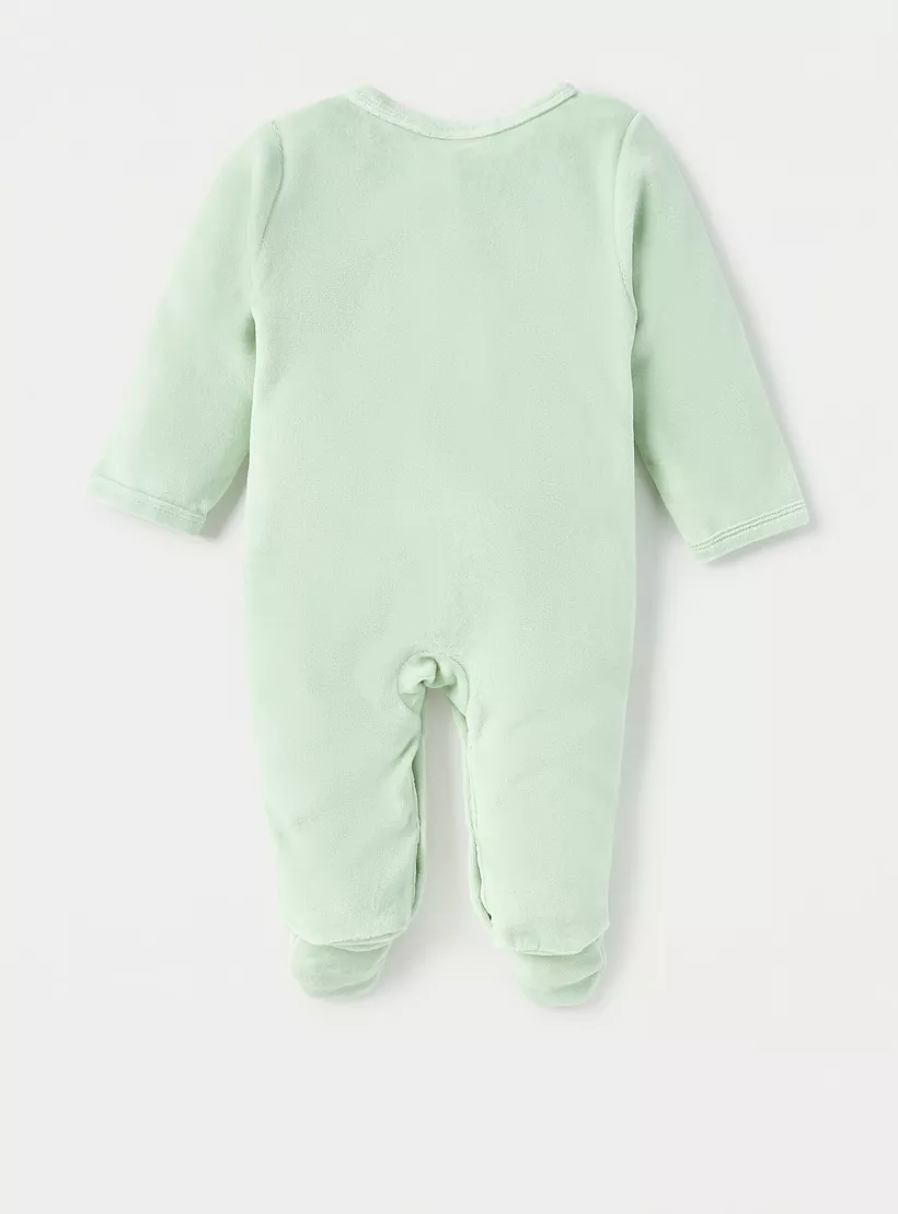 Juniors Planet Print Closed Feet Sleepsuit with Button Closure-2