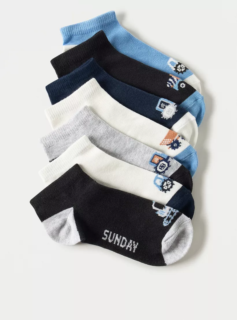 Juniors Printed Ankle Length Socks - Set of 7-2