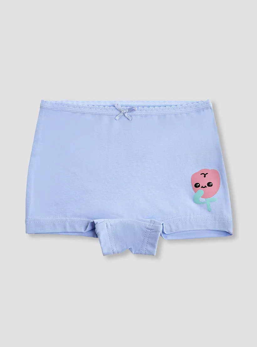 Juniors Printed Boyshorts with Elasticated Waistband - Set of 7-2