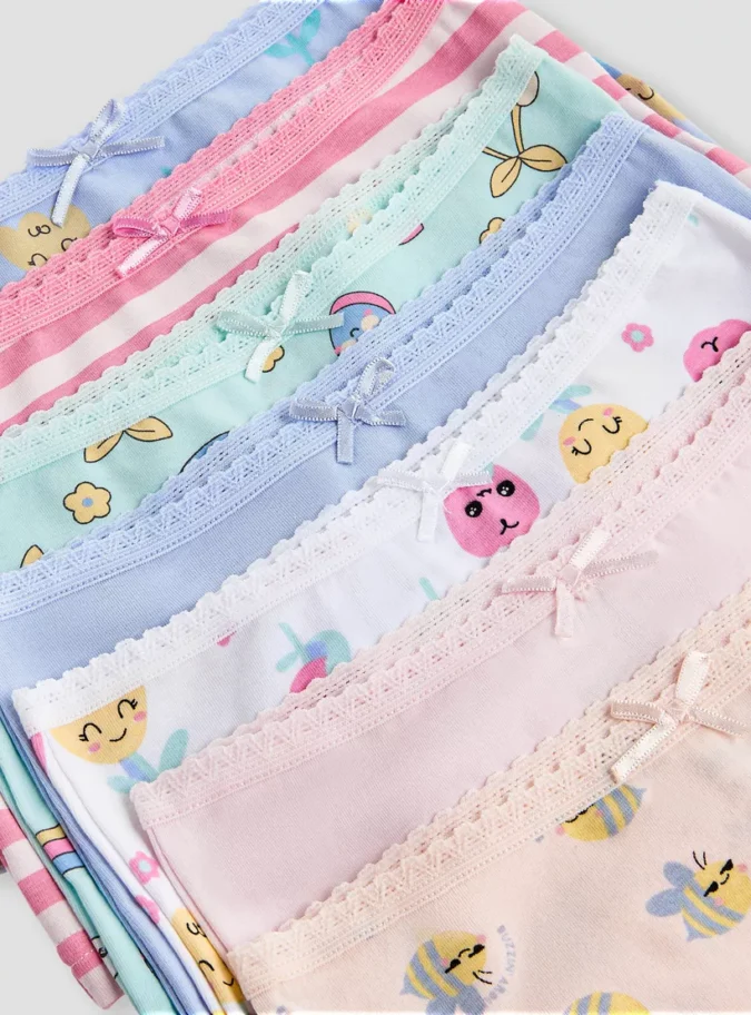 Juniors Printed Boyshorts with Elasticated Waistband - Set of 7-3