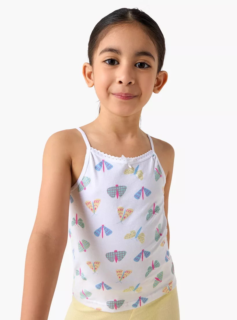 Juniors Printed Camisole with Bow Detail - Set of 3-2