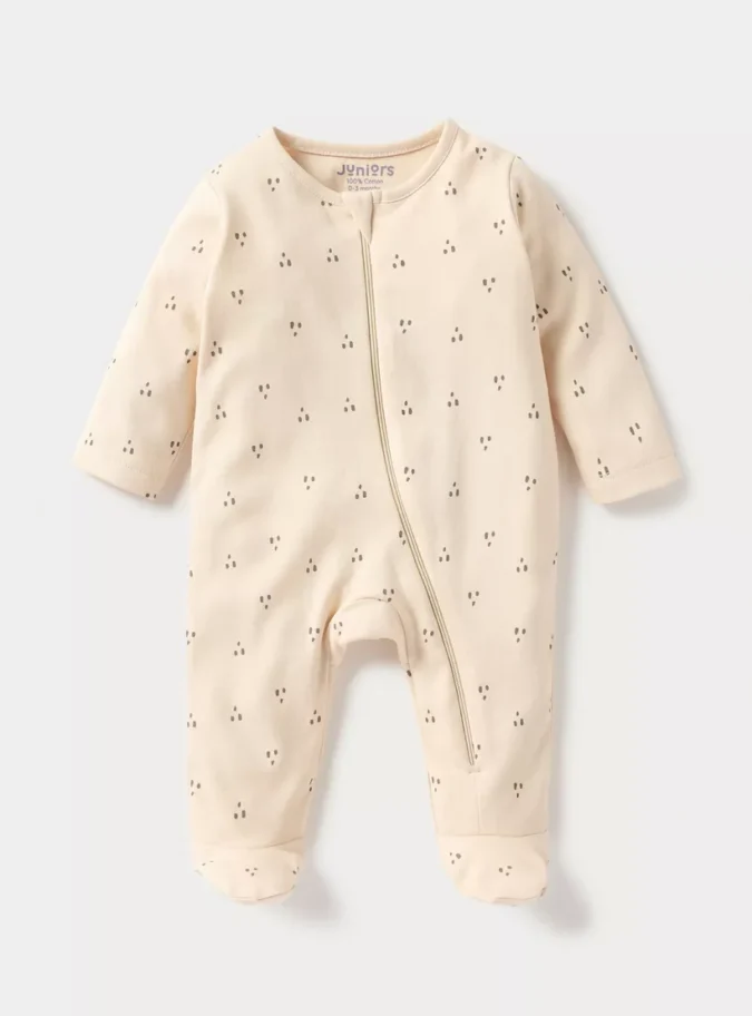 Juniors Printed Closed Feet Sleepsuit with Zip Closure - Set of 5-2