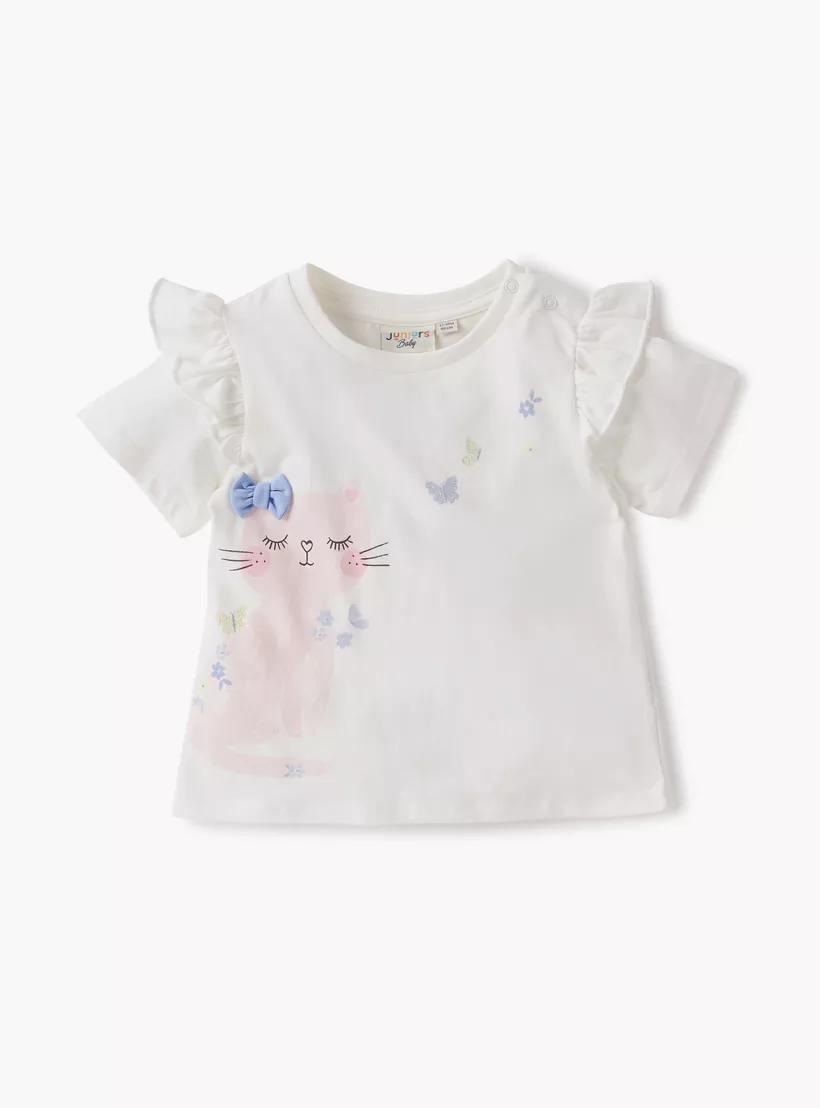 Juniors Printed Crew Neck T-shirt with Short Sleeves - Set of 2-3