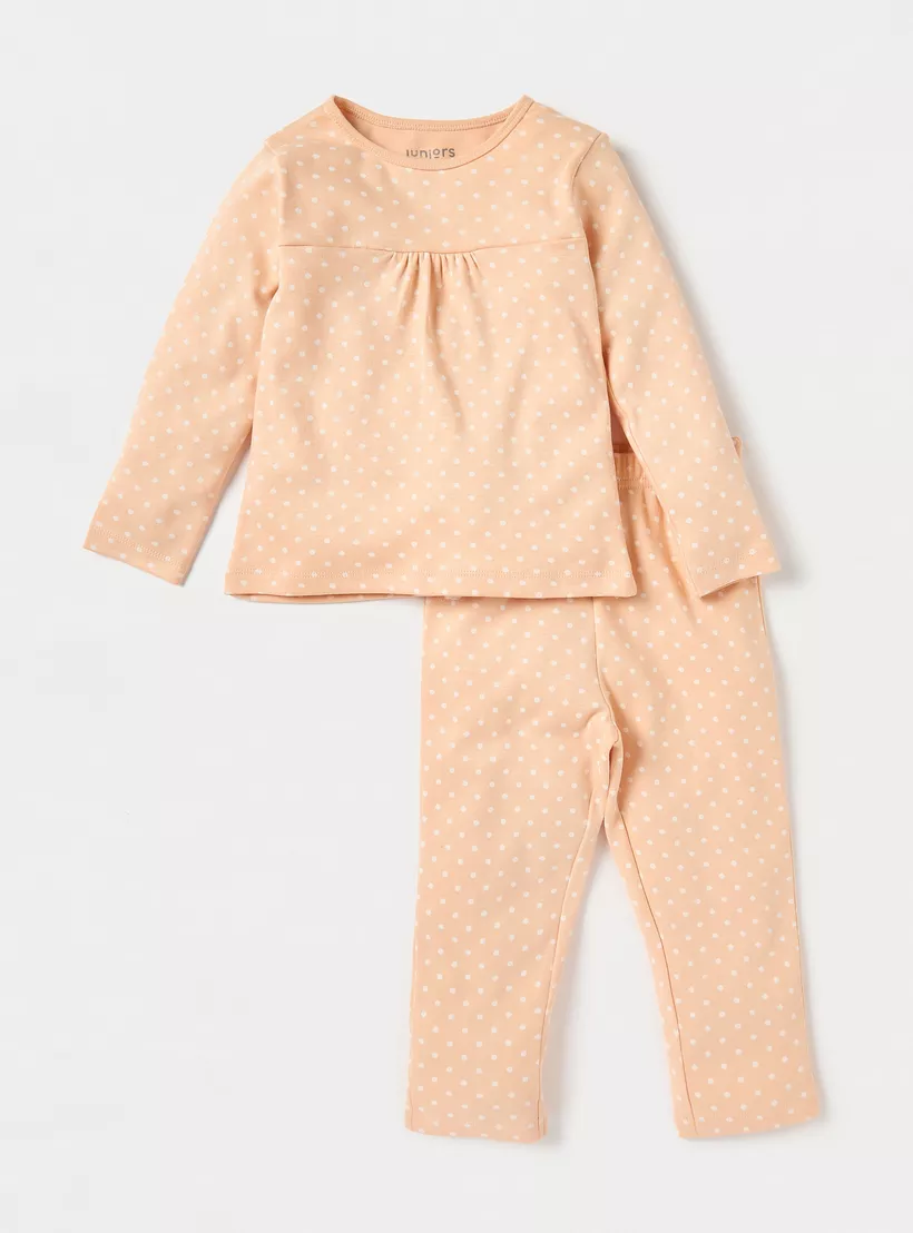 Juniors Printed Long Sleeves T-shirt and Elasticated Pyjama - Set of 3-3