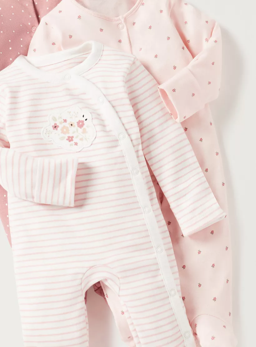 Juniors Printed Sleepsuit - Set of 3-4