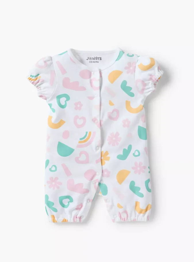 Juniors Printed Sleepsuit and Romper Set-3