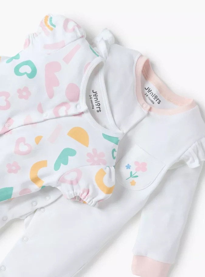 Juniors Printed Sleepsuit and Romper Set-4