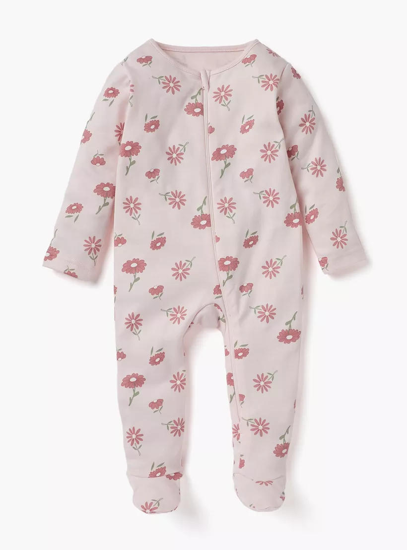 Juniors Printed Sleepsuit with Long Sleeves and Zip Closure - Set of 3-2