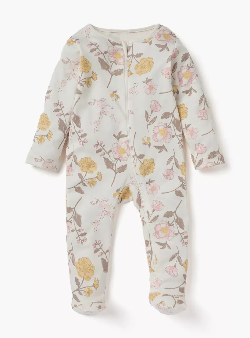 Juniors Printed Sleepsuit with Long Sleeves and Zip Closure - Set of 3-3