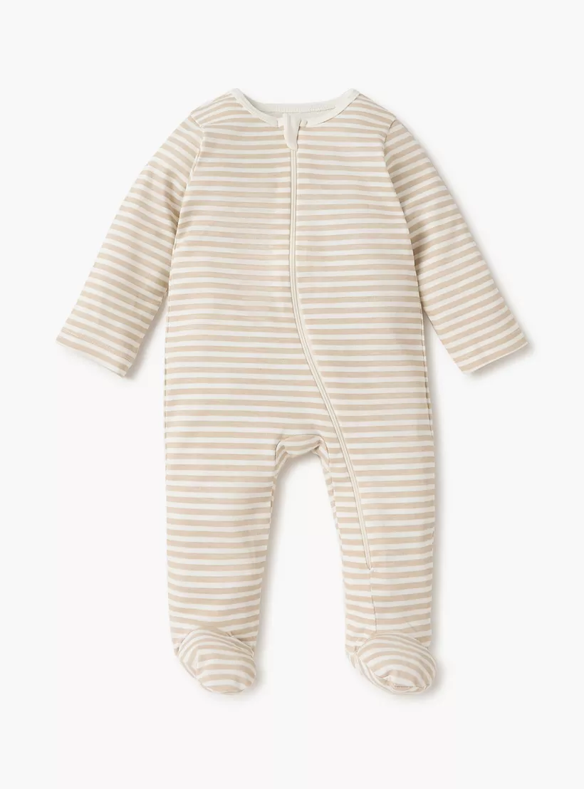 Juniors Printed Sleepsuit with Round Neck and Zip Closure - Set of 3-3