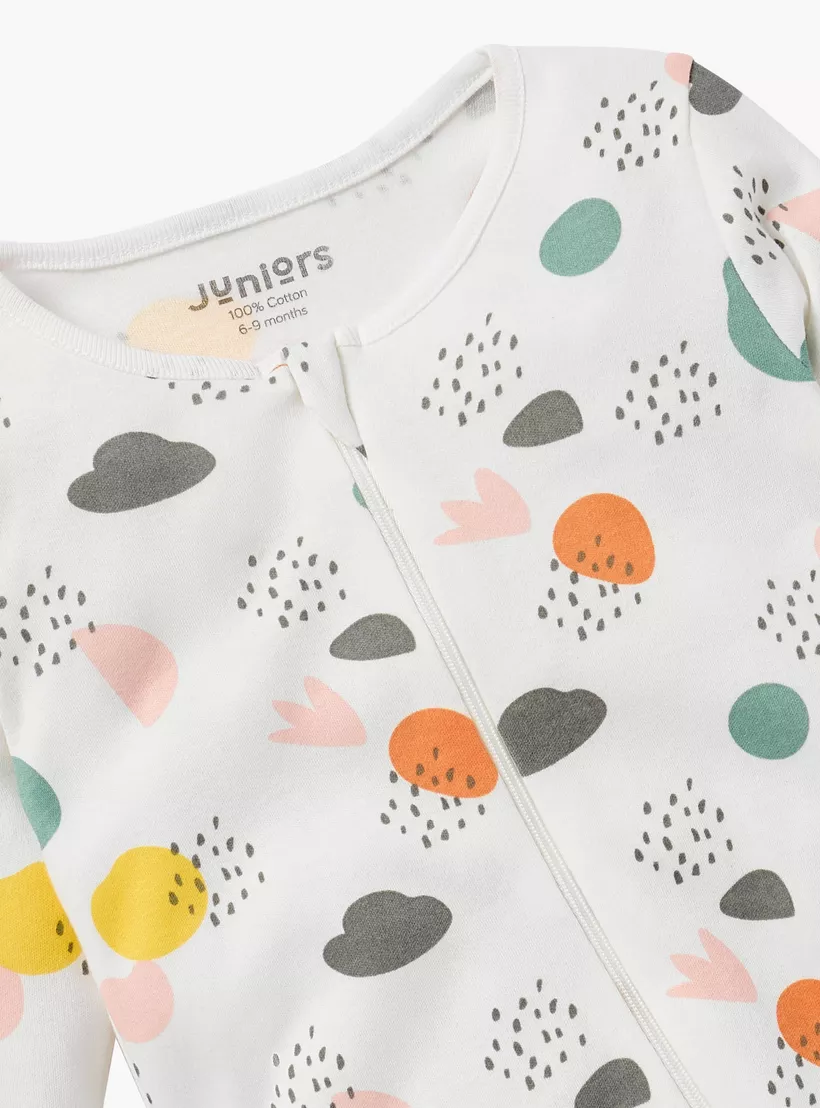 Juniors Printed Sleepsuit with Zip Closure-2