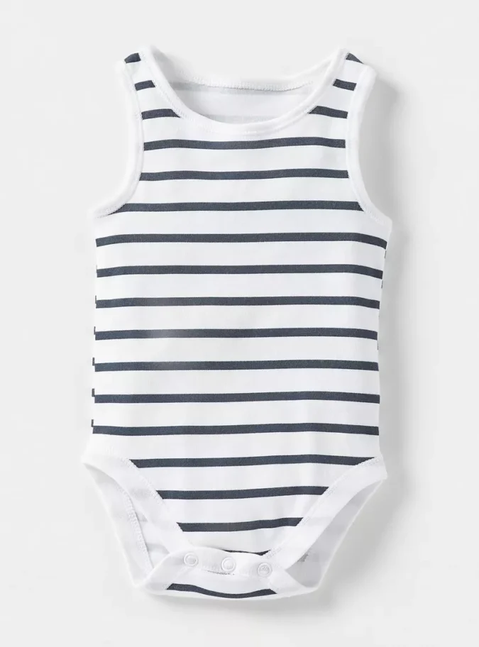 Juniors Printed Sleeveless Bodysuit with Snap Button Closure - Set of 7-2