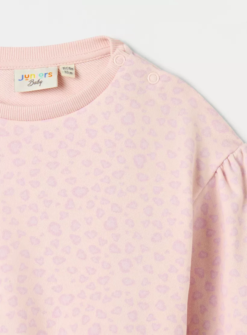 Juniors Printed Sweatshirt with Long Sleeves-3