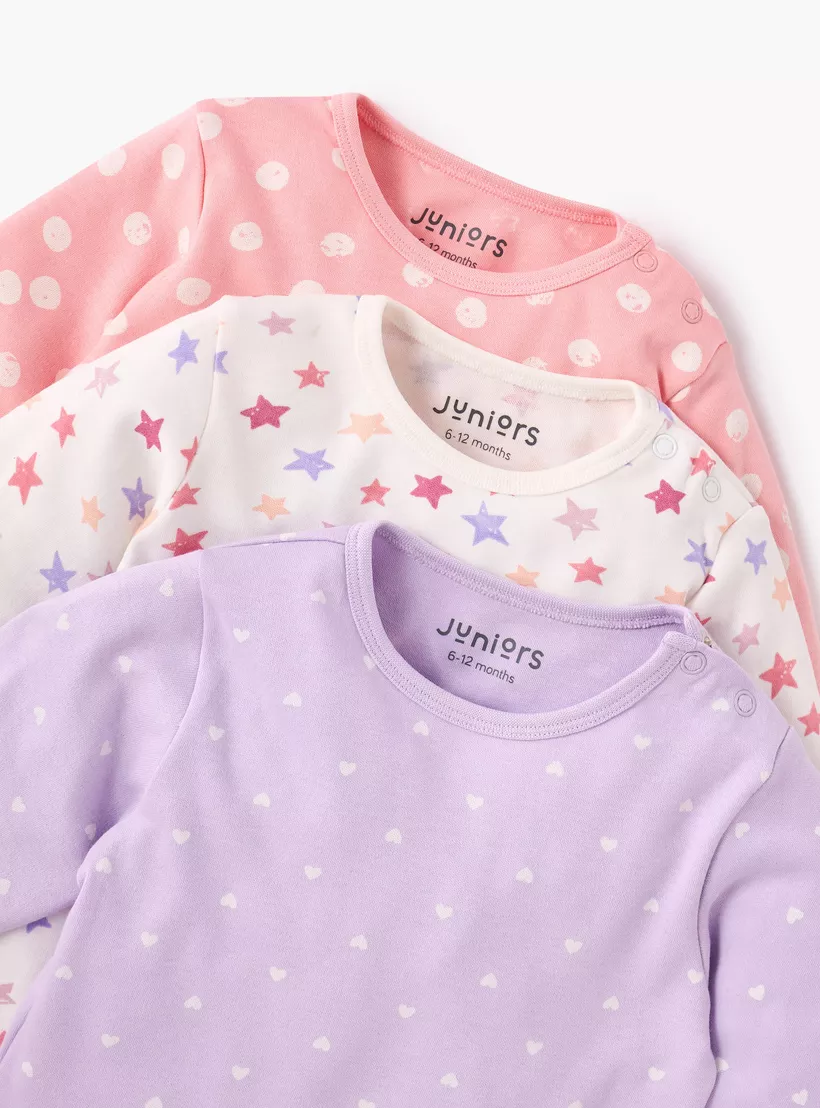 Juniors Printed T-shirt and Pyjama - Set of 3-2