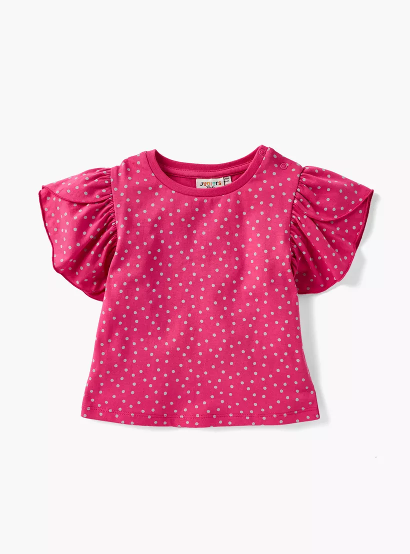 Juniors Printed T-shirt with Puff Sleeves - Set of 2-2