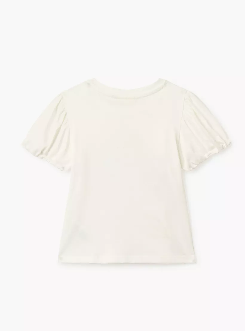 Juniors Printed T-shirt with Short Sleeves-2