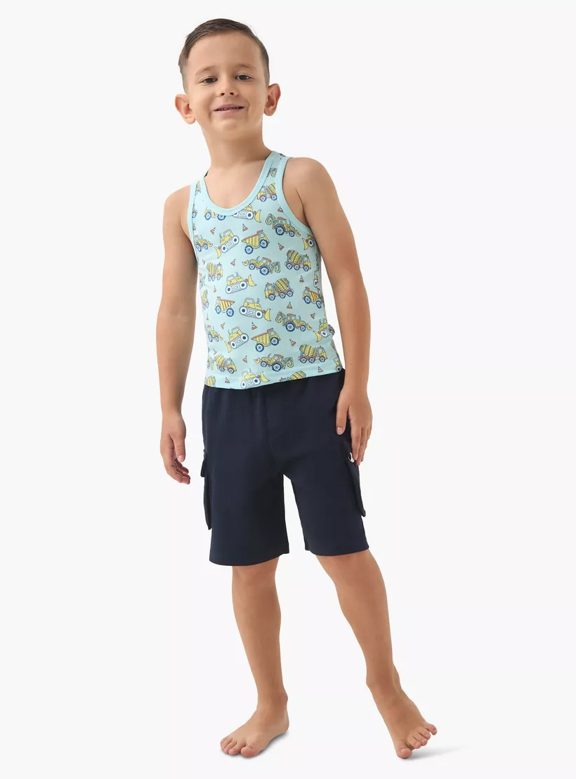 Juniors Printed Vest with Round Neck - Set of 3-2
