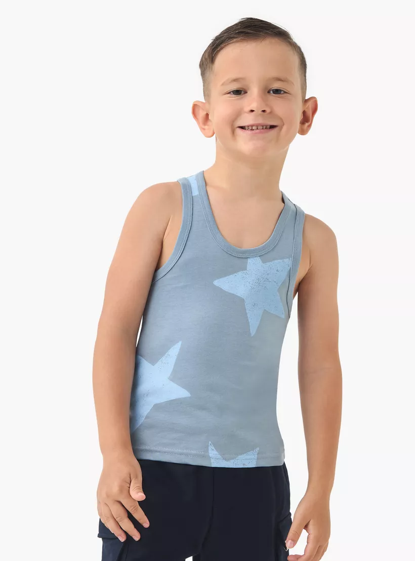 Juniors Printed Vest with Round Neck - Set of 3-3