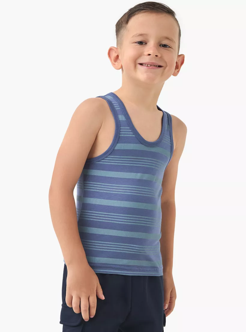 Juniors Printed Vest with Round Neck - Set of 3-4