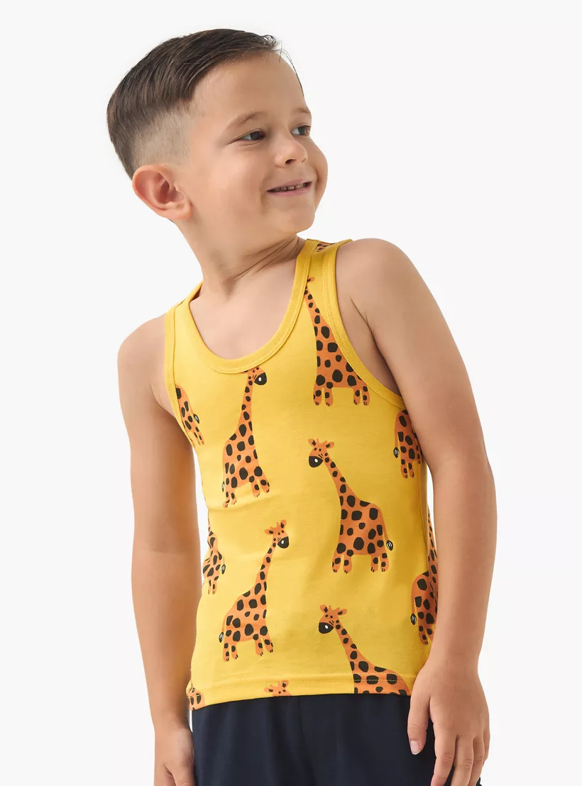 Juniors Printed Vest with Round Neck - Set of 7-3