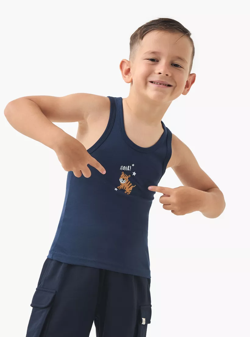Juniors Printed Vest with Round Neck - Set of 7-4