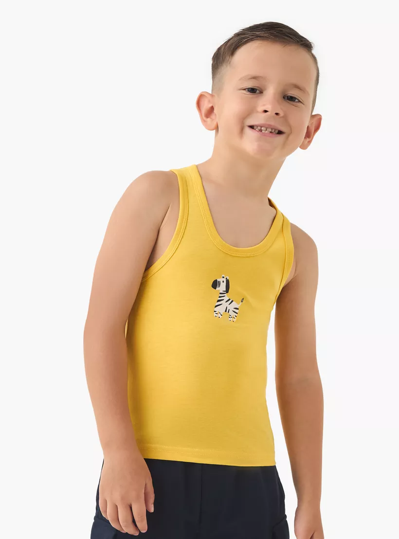 Juniors Printed Vest with Round Neck - Set of 7-6