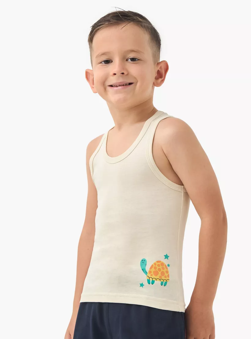 Juniors Printed Vest with Round Neck - Set of 7-7