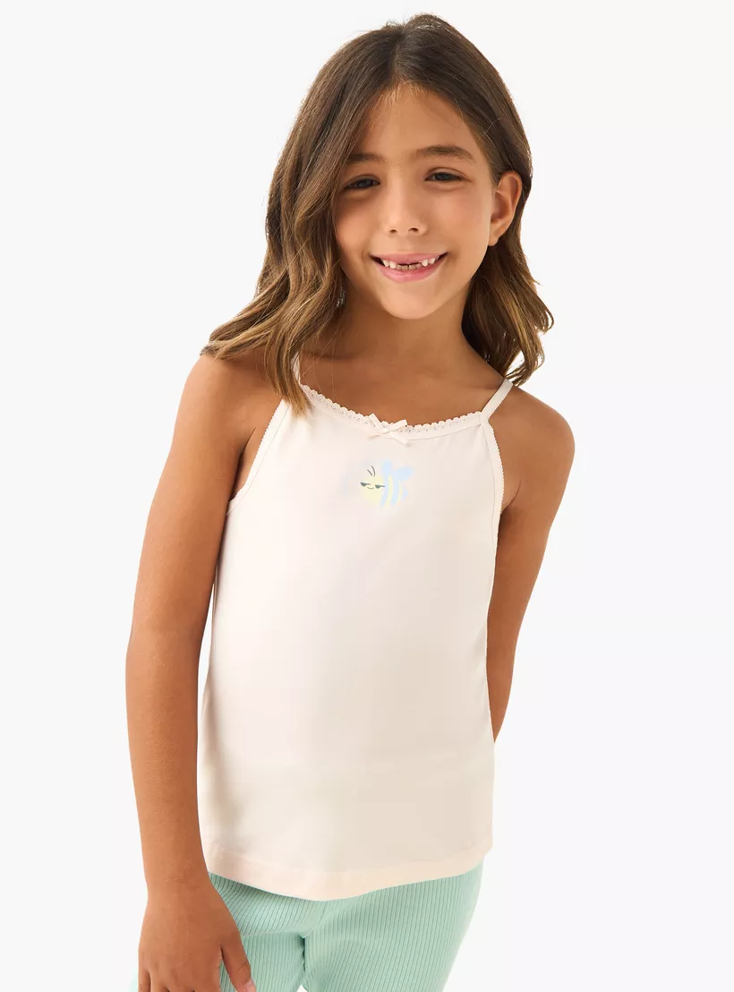 Juniors Printed Vest with Spaghetti Straps - Set of 3-2