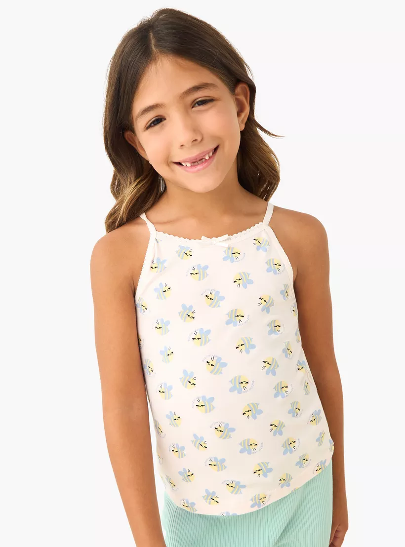 Juniors Printed Vest with Spaghetti Straps - Set of 3-3