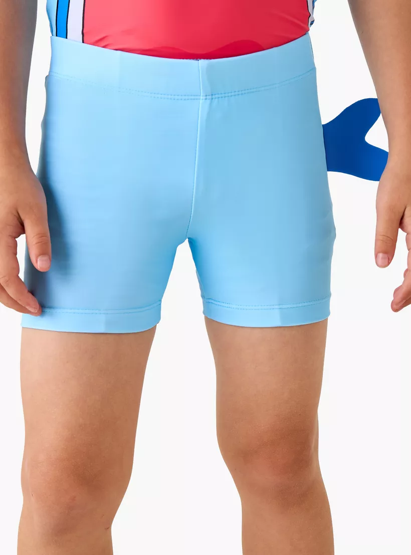 Juniors Shark Detail Swim T-shirt and Shorts Set-3