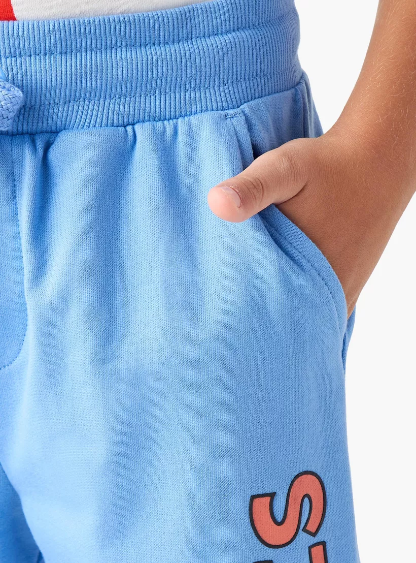 Juniors Slogan Print Jog Pants with Pockets and Drawstring Closure-8