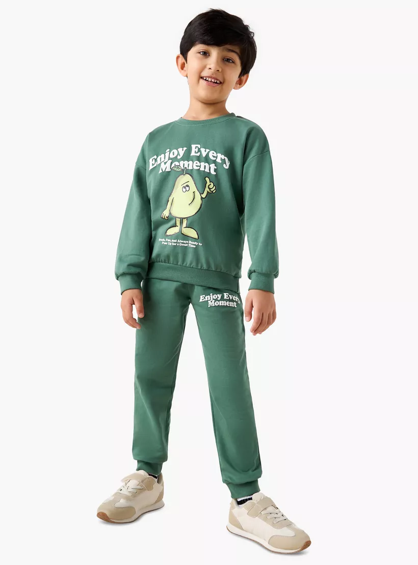 Juniors Slogan Print Joggers with Drawstring Closure and Pockets-2