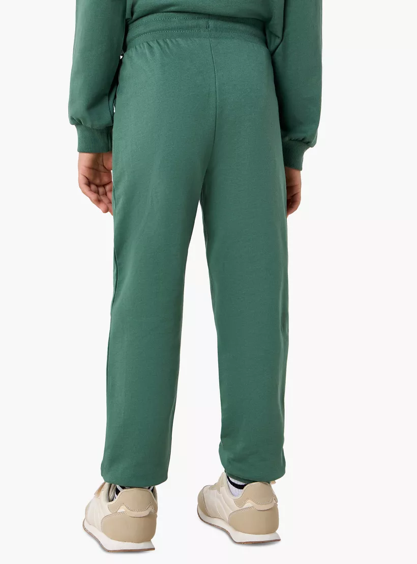 Juniors Slogan Print Joggers with Drawstring Closure and Pockets-3