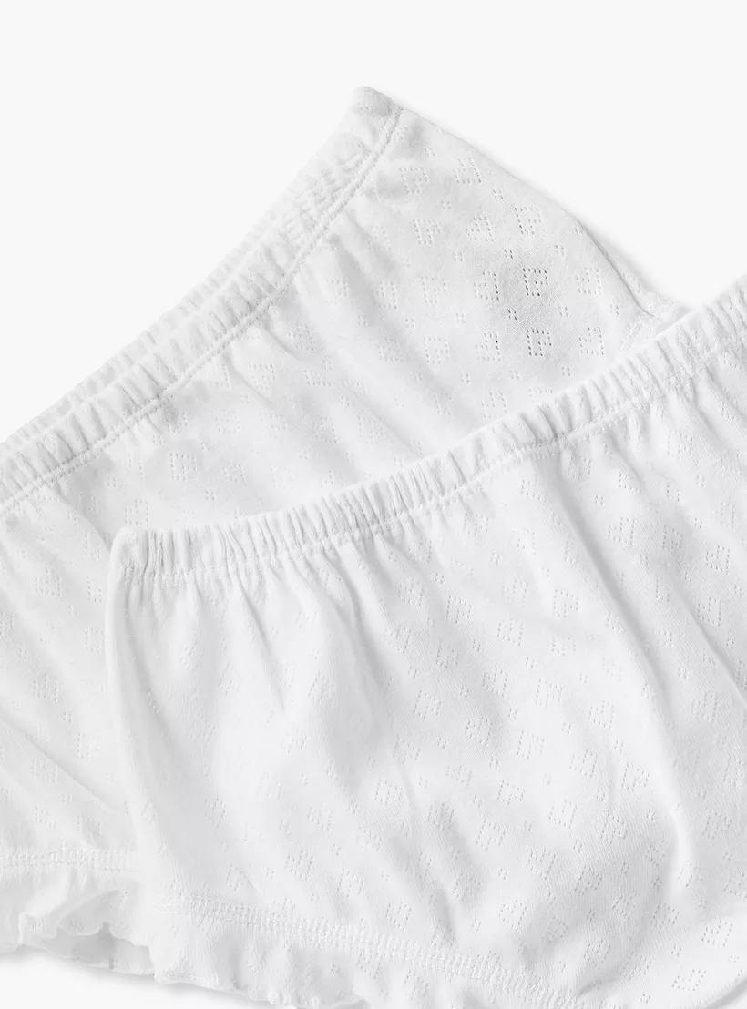 Juniors Solid Bloomer Briefs with Elasticised Waistband - Set of 2-3