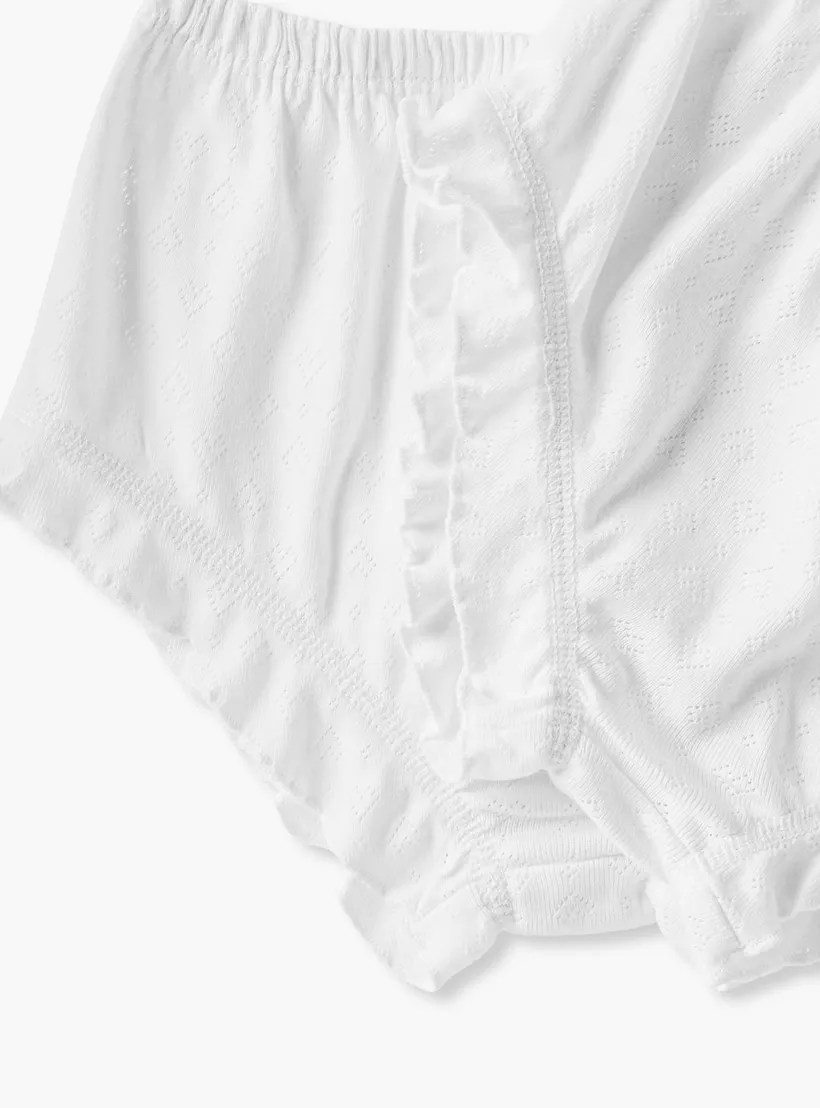Juniors Solid Bloomer Briefs with Elasticised Waistband - Set of 2-4
