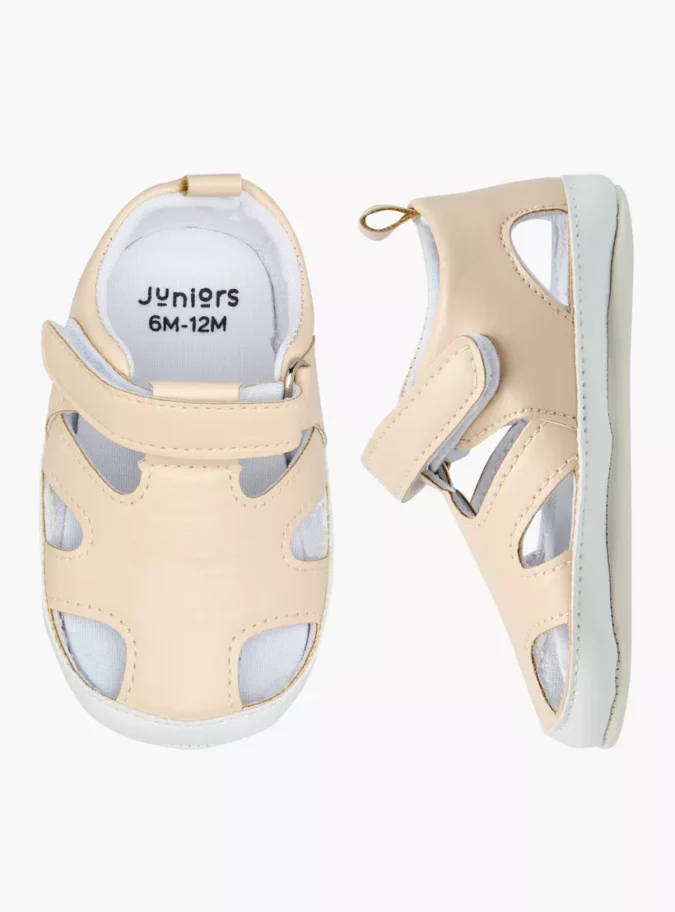 Juniors Solid Booties with Hook and Loop Closure-1