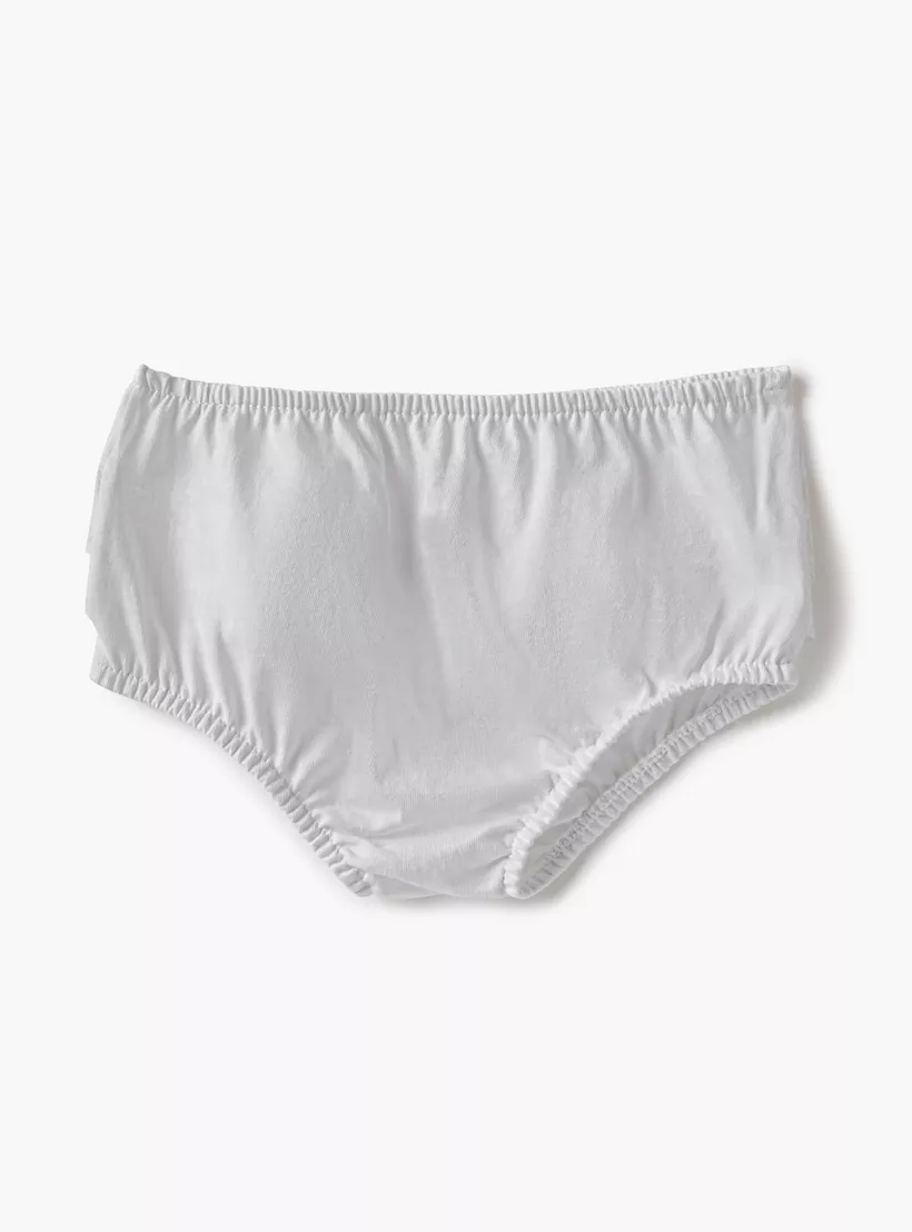 Juniors Solid Briefs with Lace Detail - Set of 3-4