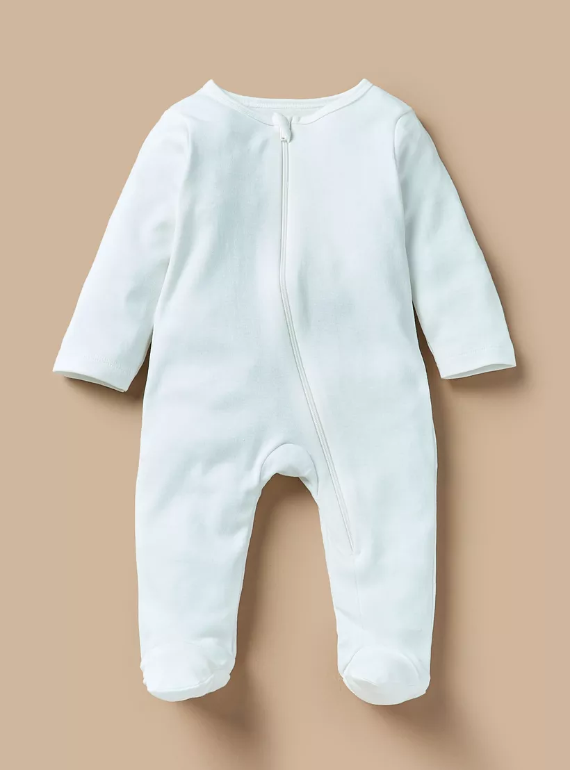 Juniors Solid Closed Feet Sleepsuit with Long Sleeves - Set of 7-2