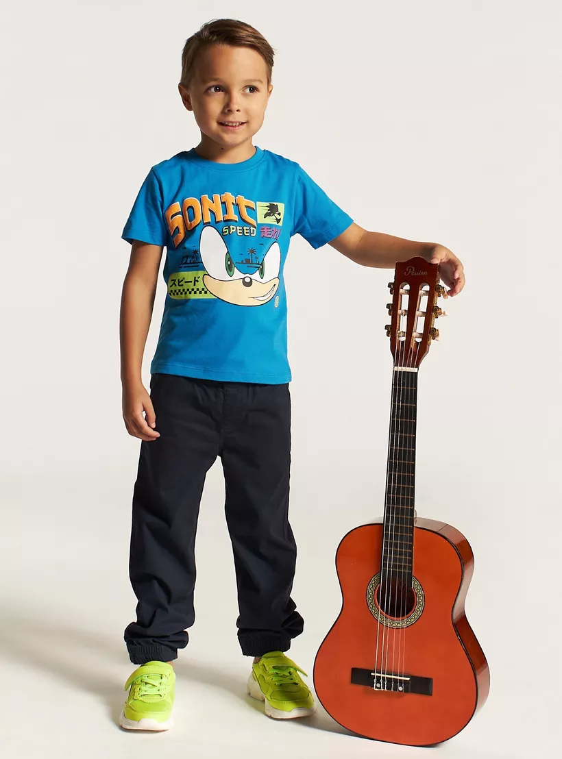 Juniors Solid Jog Pants with Drawstring Closure and Pockets-2