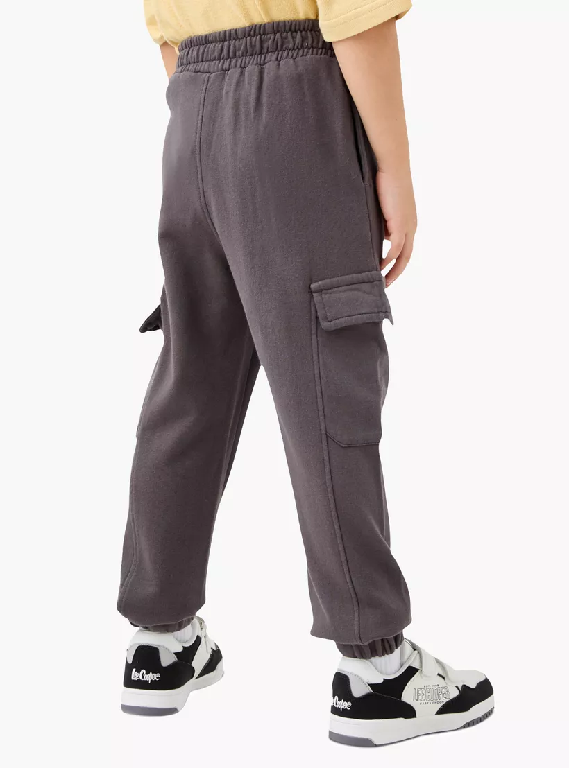 Juniors Solid Joggers with Drawstring Closure and Pockets-3