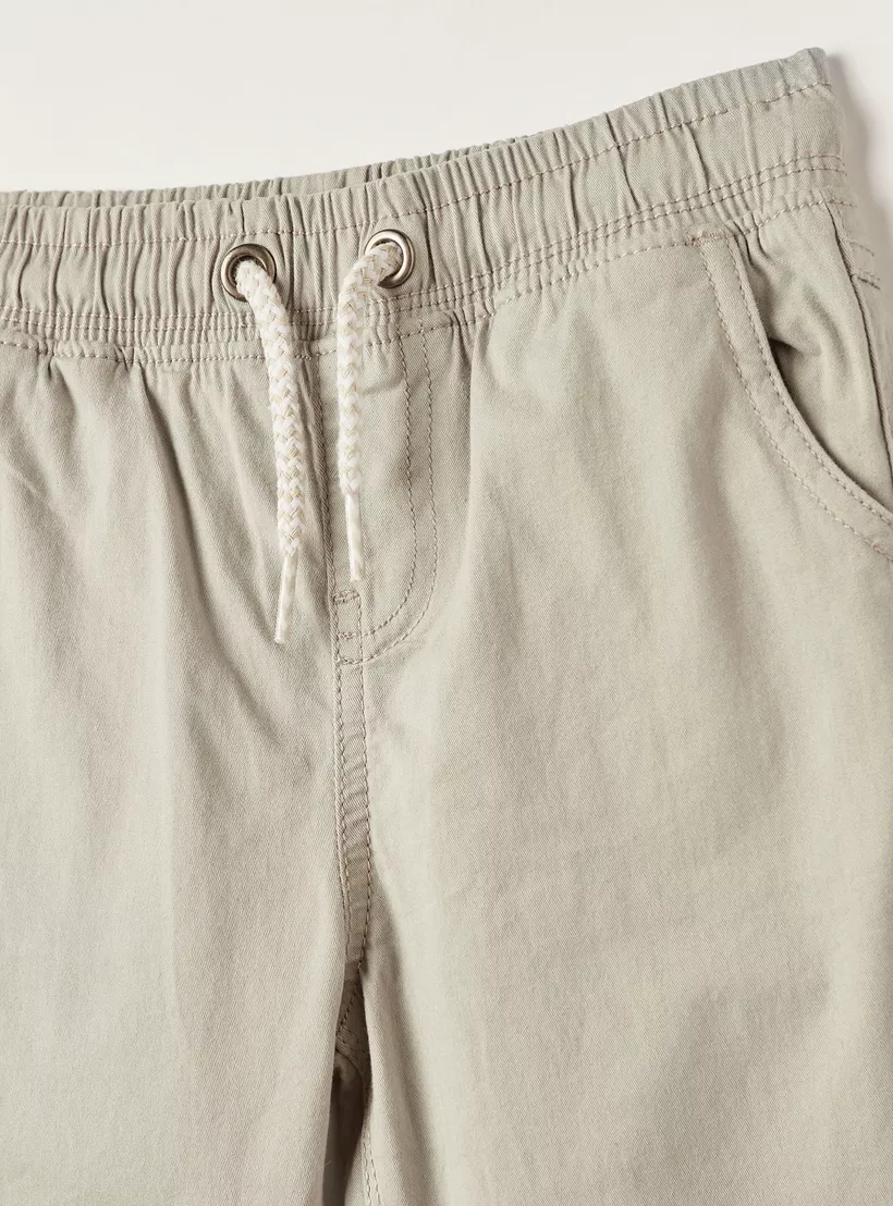 Juniors Solid Pants with Drawstring Closure and Pockets-2