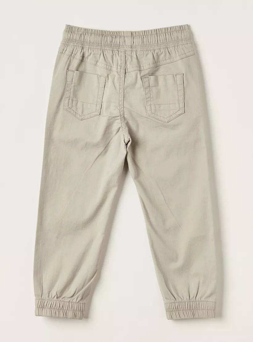 Juniors Solid Pants with Drawstring Closure and Pockets-4