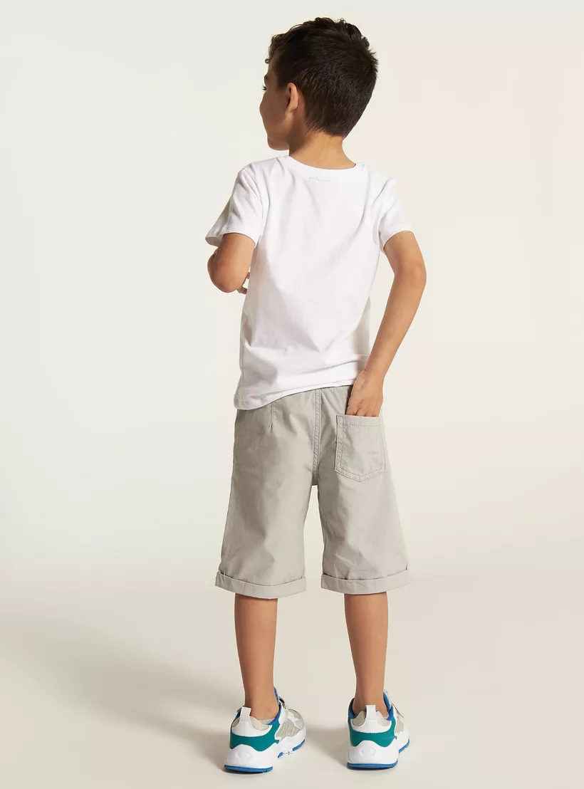 Juniors Solid Shorts with Drawstring Closure and Pockets-2