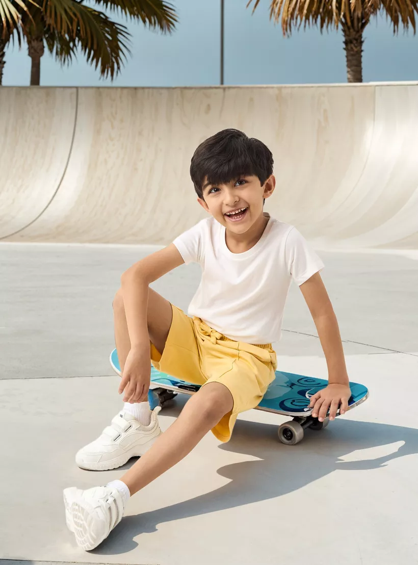 Juniors Solid Shorts with Drawstring Closure and Pockets-2