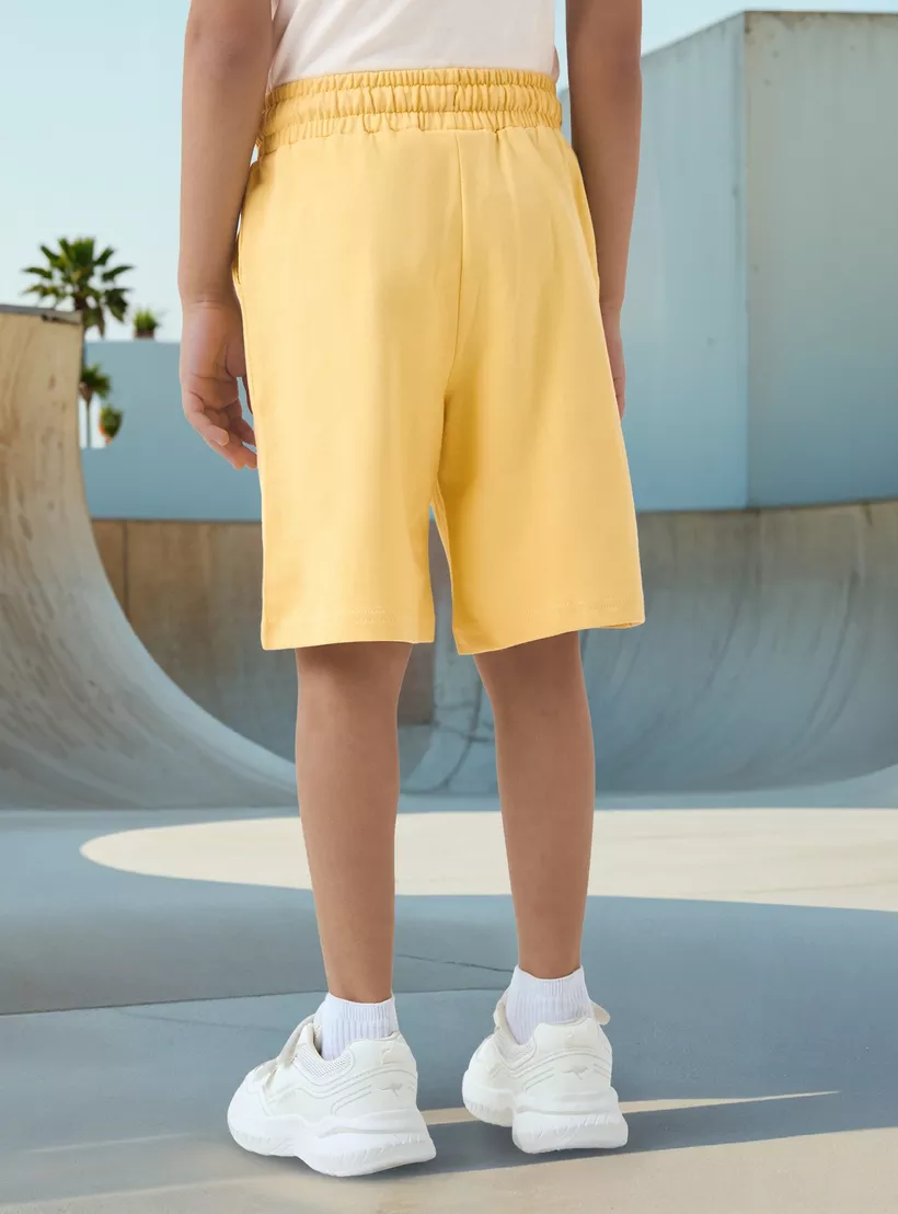 Juniors Solid Shorts with Drawstring Closure and Pockets-3